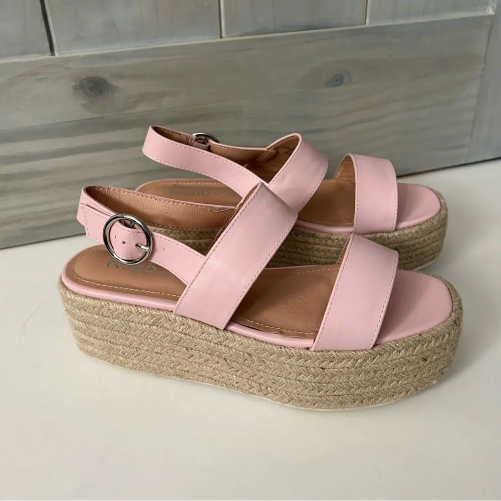 NEW! ROHB Light Pink Espadrille Platform Sandals